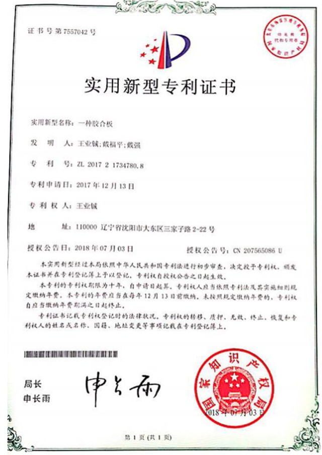 使用新(xin)型專利(li)證書